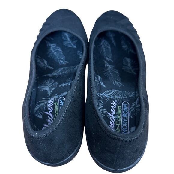 Skechers Kiss Smooch Black Air Cooled Memory Foam Slip On Wedge Shoes Womens 10 - Picture 10 of 16